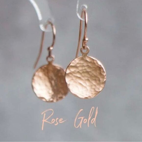 Tiny Circle Dangle Earrings - Picture 3 of 4